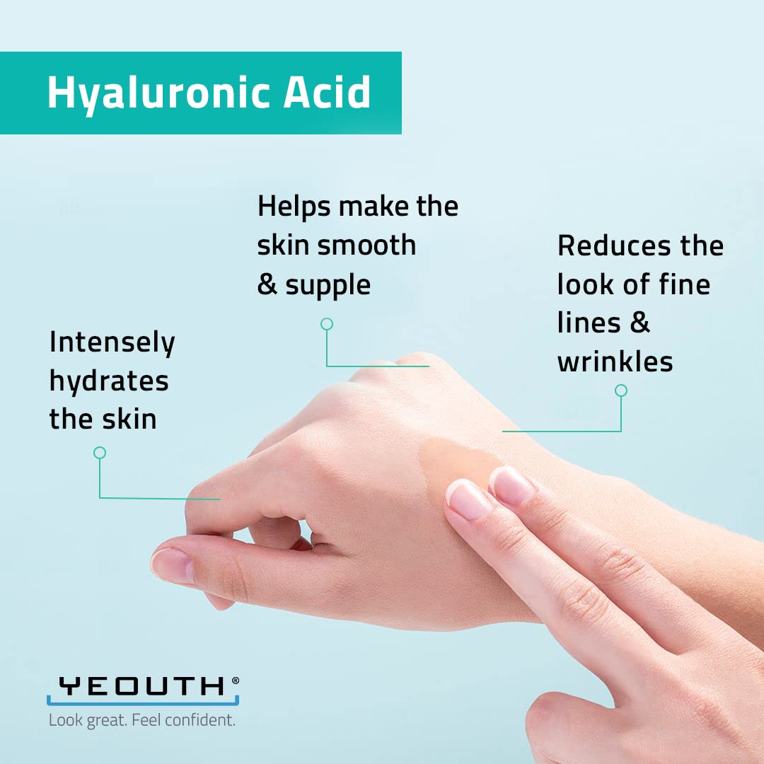 YEOUTH Pure Hyaluronic Acid Serum for Face with 99% Hyaluronic Acid, Plumping Hydrating Serum Targets the Appearance of Fine Lines, Dry and Dull Skin Beauty & Personal Care YEOUTH