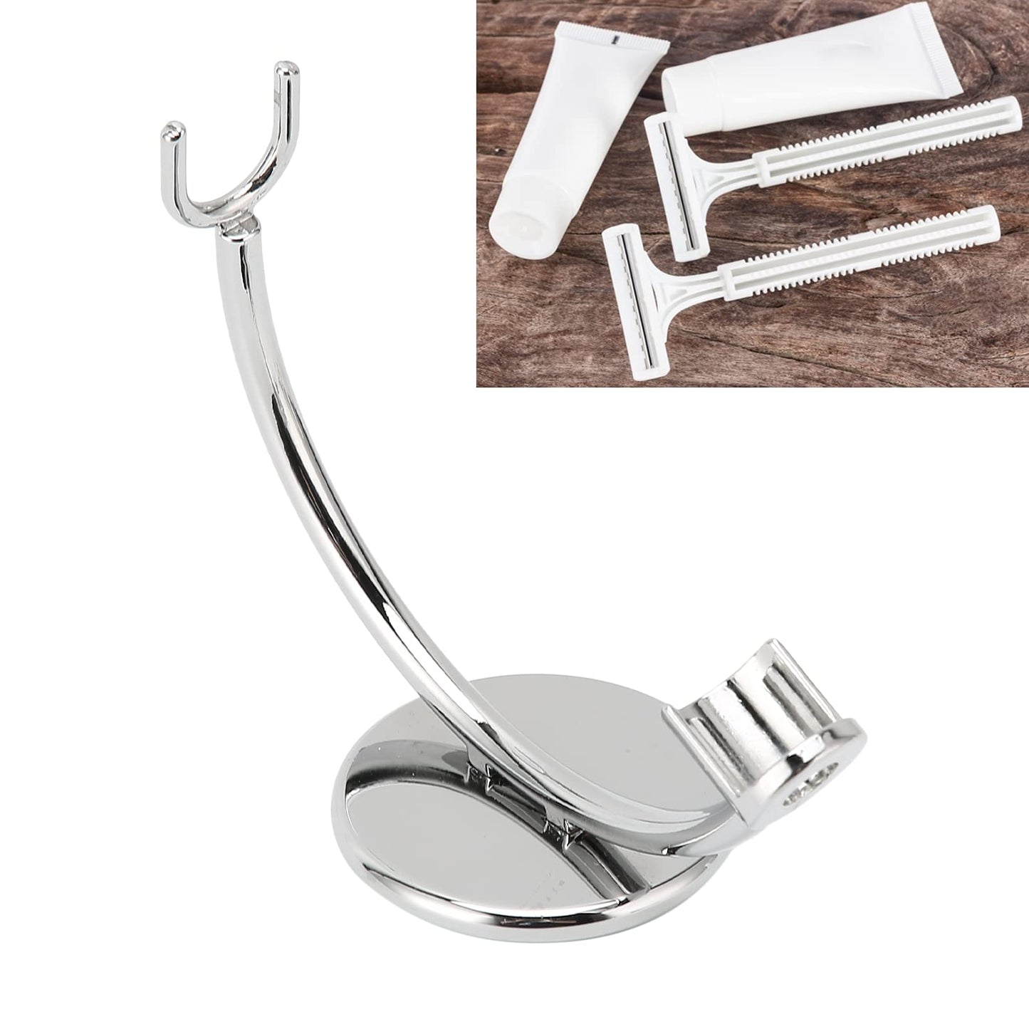 Brrnoo Straight Stand, Stainless Steel Stand, Curved Stainless Steel Stand Base and Polished Steel to Protect & Dry Beauty and Personal Care Brrnoo