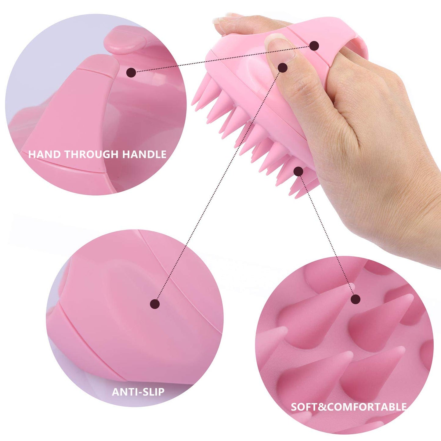 3 Pcs Silicone Scalp Massager & Shampoo Brush, Handheld Scalp Scrubber Cleansing Brush for Shower Beauty & Personal Care BTYMS