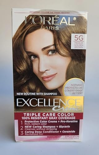 L'Oreal Paris Excellence Creme Haircolor, Medium Golden Brown [5G] 1 ea Beauty & Personal Care L'Oreal Paris