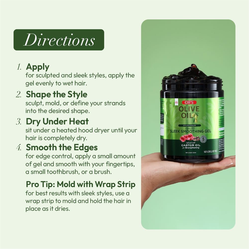 ORS Olive Oil Style & Sculpt Ultra HD Sleek Smoothing Gel with Castor Oil 20 Ounces Beauty & Personal Care ORS