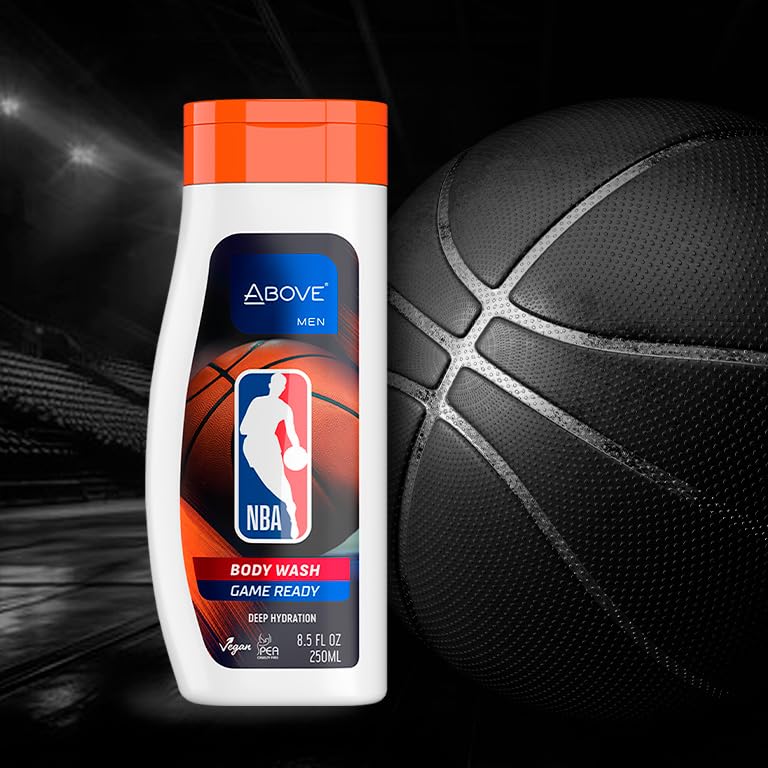 ABOVE NBA Body Wash for Men | GAME READY | Deep Hydration & Energizing Cleanse | Fresh-Court Cooling Scent | 8.5 oz Beauty & Personal Care NBA