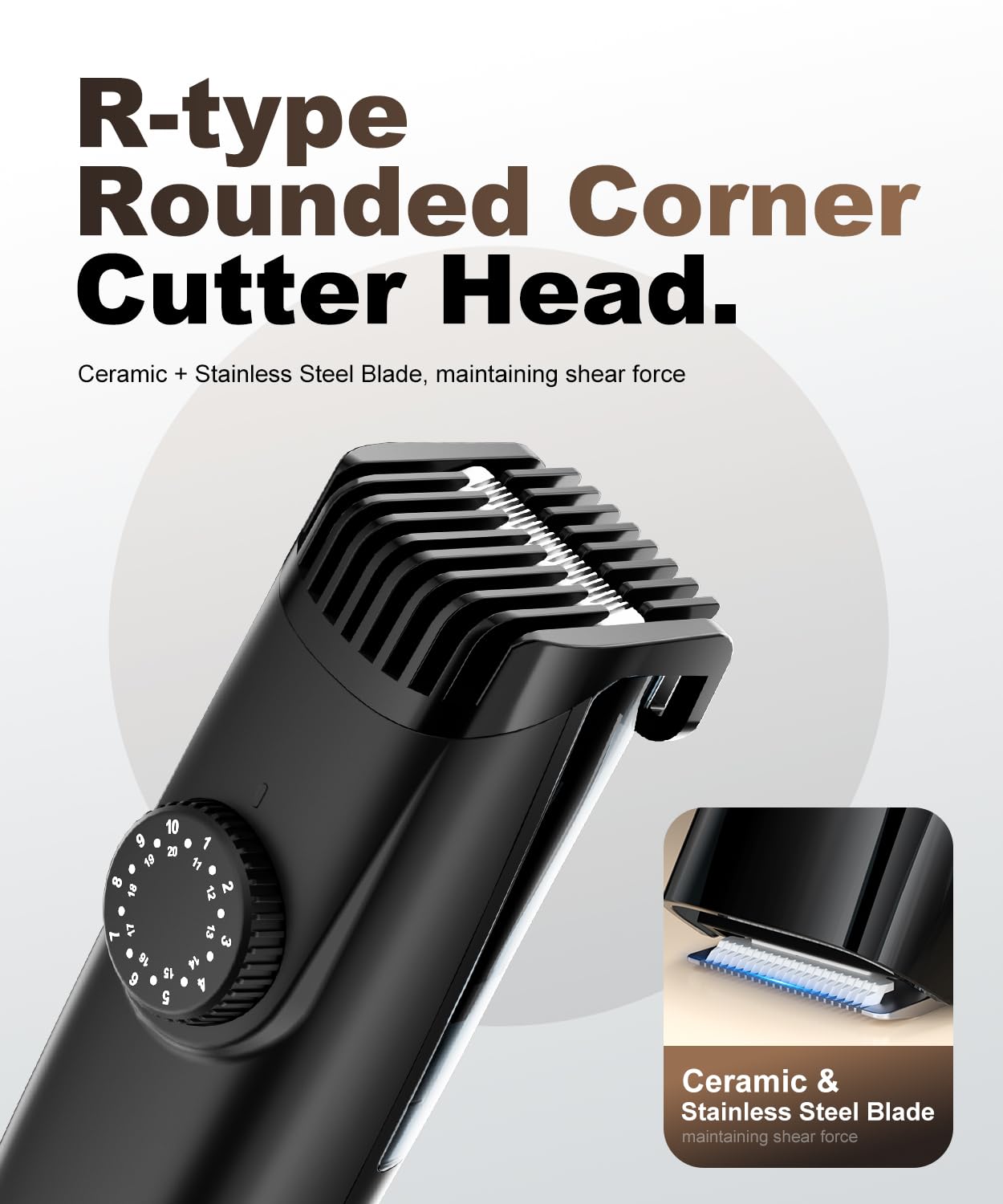 TEPOTZ Vacuum Beard Trimmer for Men, No Mess Trimming, 40 Adjustable Lengths Dial, Smooth Ceramic Blade for Sensitive Skin, Waterproof Wet/Dry, LED Beauty and Personal Care TEPOTZ