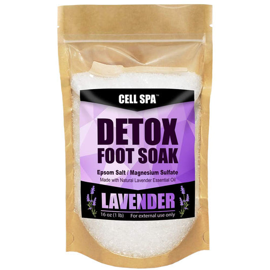 Cell Spa Detox Foot Soak Bath Premium 16 Ounce Lavender Scented Epsom Salt Magnesium Sulfate to Help Detox, Relieve Stress, Eliminate Odors & Soften Beauty & Personal Care Cell Spa