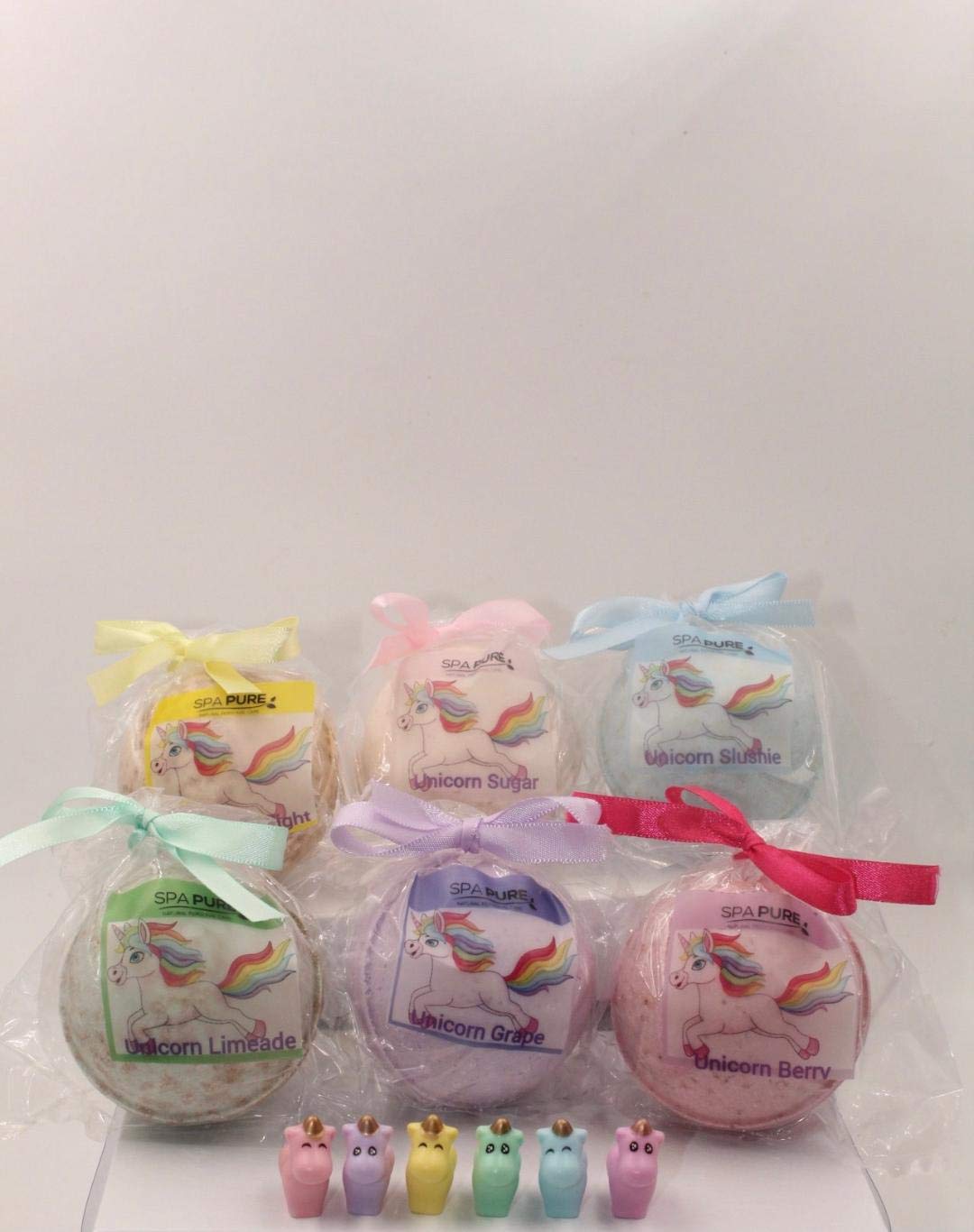 SPAPURE Unicorns and Rainbows - Bath Bomb Gift Set with 6 XL Unicorn bath bombs with surprise unicorns inside, USA Made, Handmade, Natural Bath Bombs Beauty and Personal Care Spa Pure