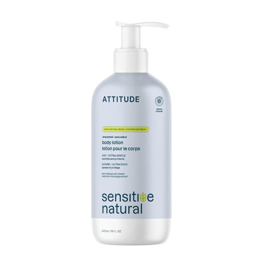 ATTITUDE Body Lotion for Sensitive Skin with Oat, EWG Verified, Dermatologically Tested, Vegan, Extra Gentle, Unscented, 16 Fl Oz Beauty & Personal Care BIO SPECTRA ATTITUDE