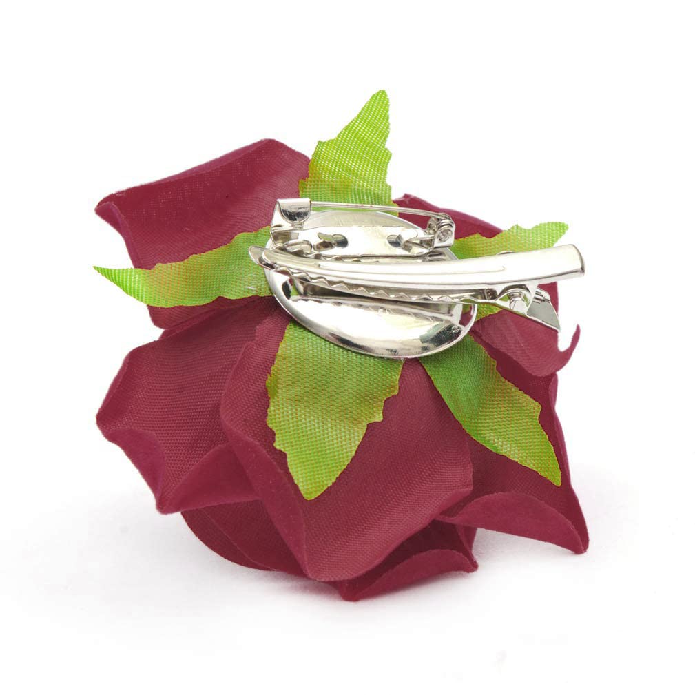 HOLY KT Handmade Women's Dark Red Velvet Rose Flower Wreath Hair Clip and Pin, Flamenco Dancer Style (Deep Red) one size Beauty & Personal Care HOLY KT