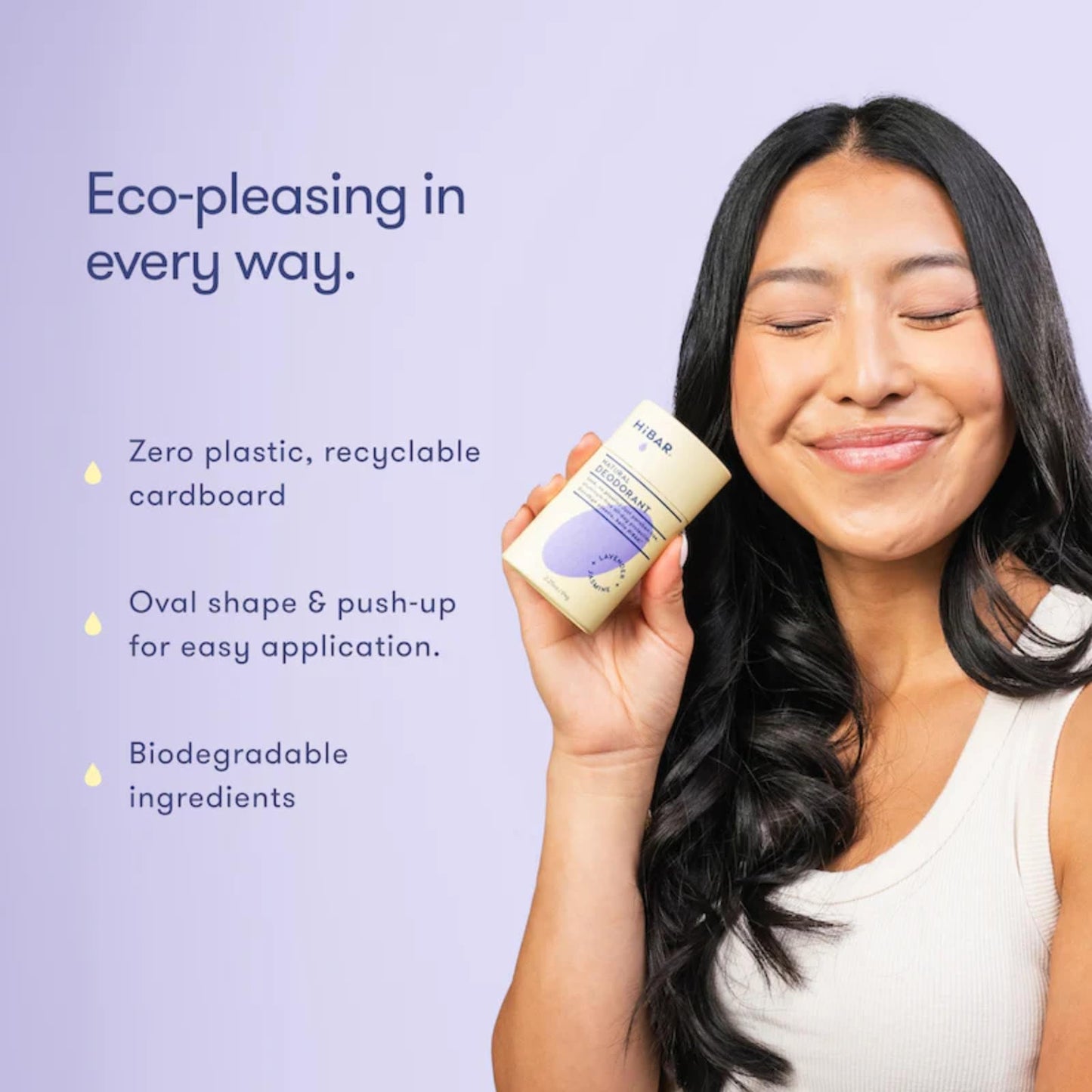 HiBAR - Lavender & Jasmine Plastic Free Deodorant - Natural Deodorant - All-Day Protection - With Sunflower Seed Wax, Rice Bran & Shea Butter Beauty and Personal Care HIBAR
