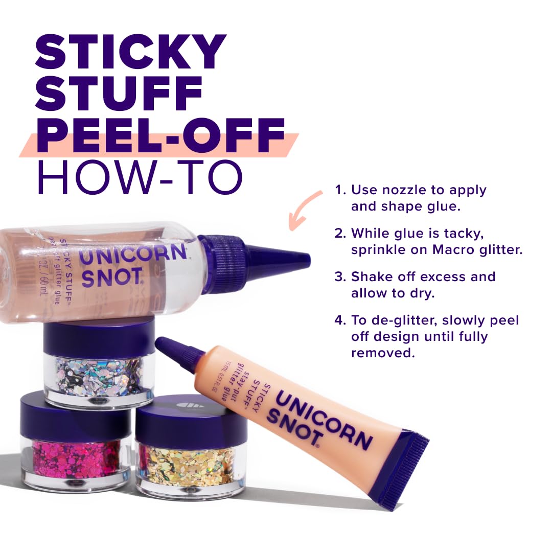 UNICORN SNOT Glitter Glue Primer | Sticky Stuff™ Peel Off Glitter Glue for Long-Lasting Perfection | Halloween Costume Makeup, Dries Clear Beauty & Personal Care UNICORN SNOT