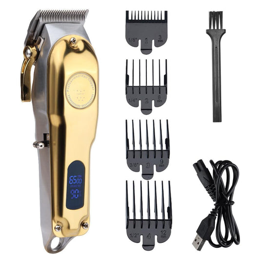 QDKVTNDJZ Electric Cordless Hair Clippers for Men, Rechargeable Beard/Hair Trimmer with LCD Digital Display, 4 Limit Combs,Multifunctional Cutting Beauty and Personal Care QDKVTNDJZ