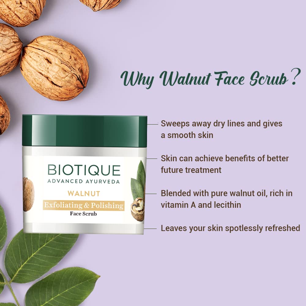Biotique Bio Walnut Purifying and Polishing Scrub, 50 gm/1.76Oz. Beauty & Personal Care Biotique