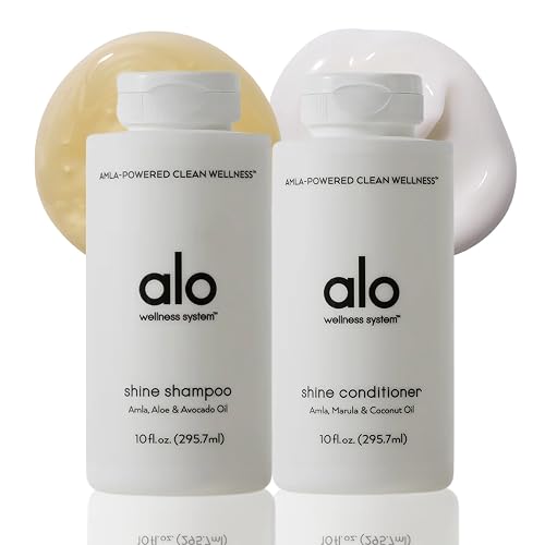 ALO Shine Shampoo & Conditioner Set | Smooths, Fights Frizz & Adds Bounce | Sulfate-Free, Botanical Oils for Weightless Hydration | All Hair Types | Beauty & Personal Care Alo