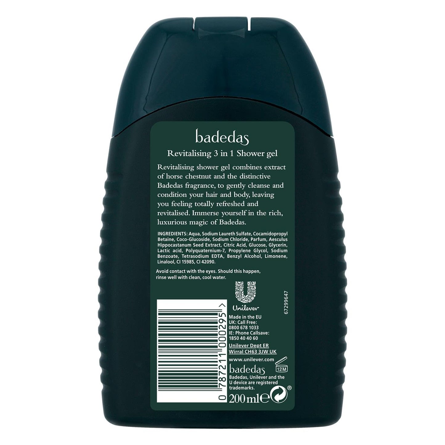 Badedas Revitalising Shower Gel, Shampoo & Conditioner 200ml (PACK OF 6) Beauty & Personal Care Badedas