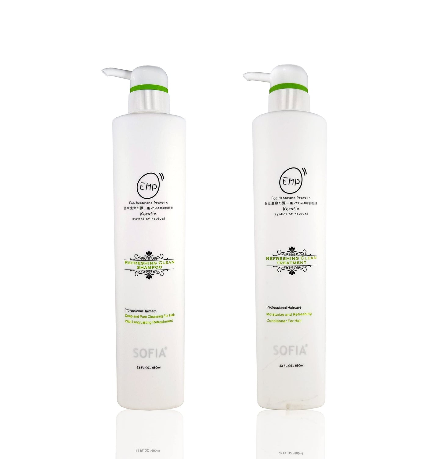 SOFIA EMP Keratin Refreshing Clean Shampoo and Treatment Conditioner, For Oily Scalp and Hair Suitable for all hair types, 680ml (Set of Shampoo Beauty & Personal Care SOFIA BY ODE