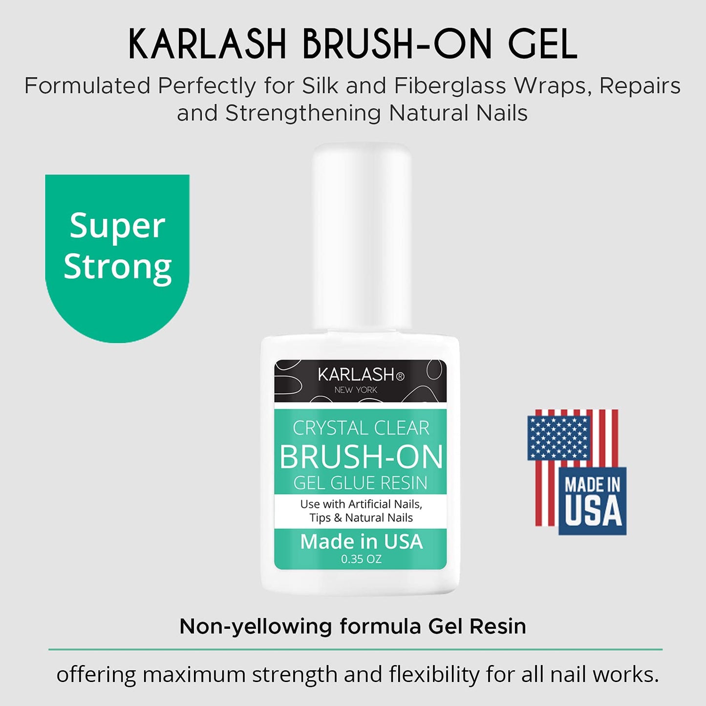 Karlash Super Strong Brush On Glue for Acrylic & Press On Nails, Perfect for False Nail Art, Glitter, Gems, White Clear Tips (1 Piece) Beauty & Personal Care Karlash