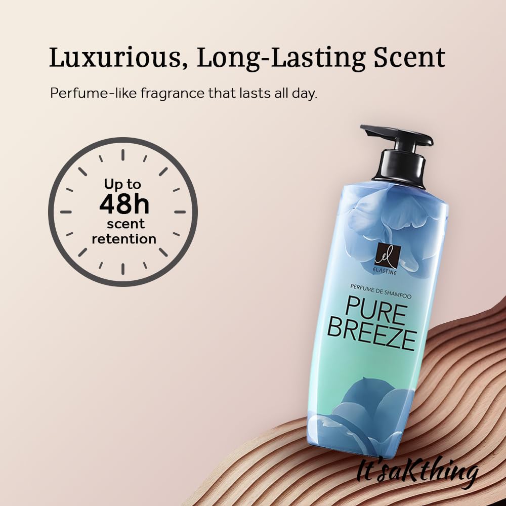 Elastine Perfumed Pure Breeze Shampoo & Conditioner Set 600ml x 2 K-Beauty Hair Treatment Silky Hair Care for Women and Men Beauty & Personal Care It'saKthing
