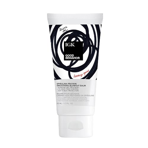 IGK GOOD BEHAVIOR Spirulina Protein Anti-Frizz Smoothing Blowout Balm Travel Beauty & Personal Care IGK
