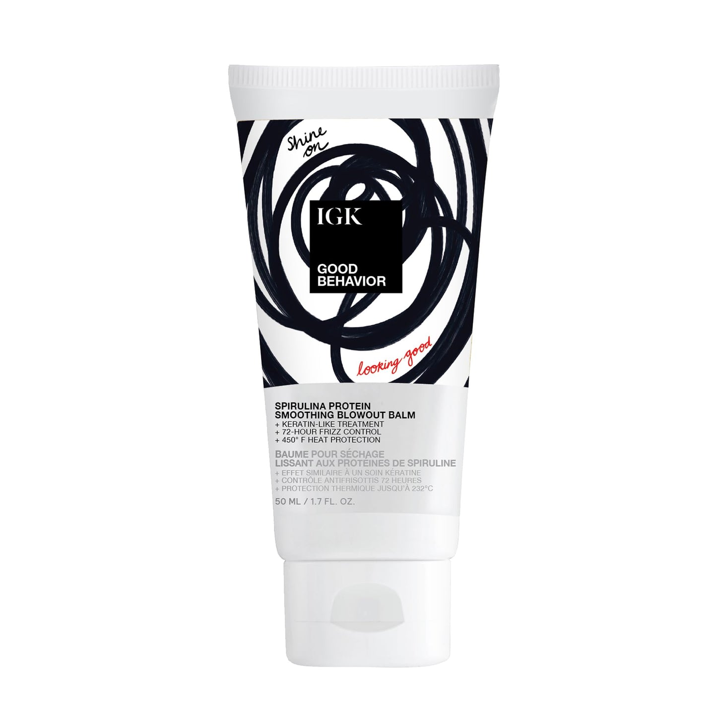 IGK GOOD BEHAVIOR Spirulina Protein Anti-Frizz Smoothing Blowout Balm Travel Beauty & Personal Care IGK