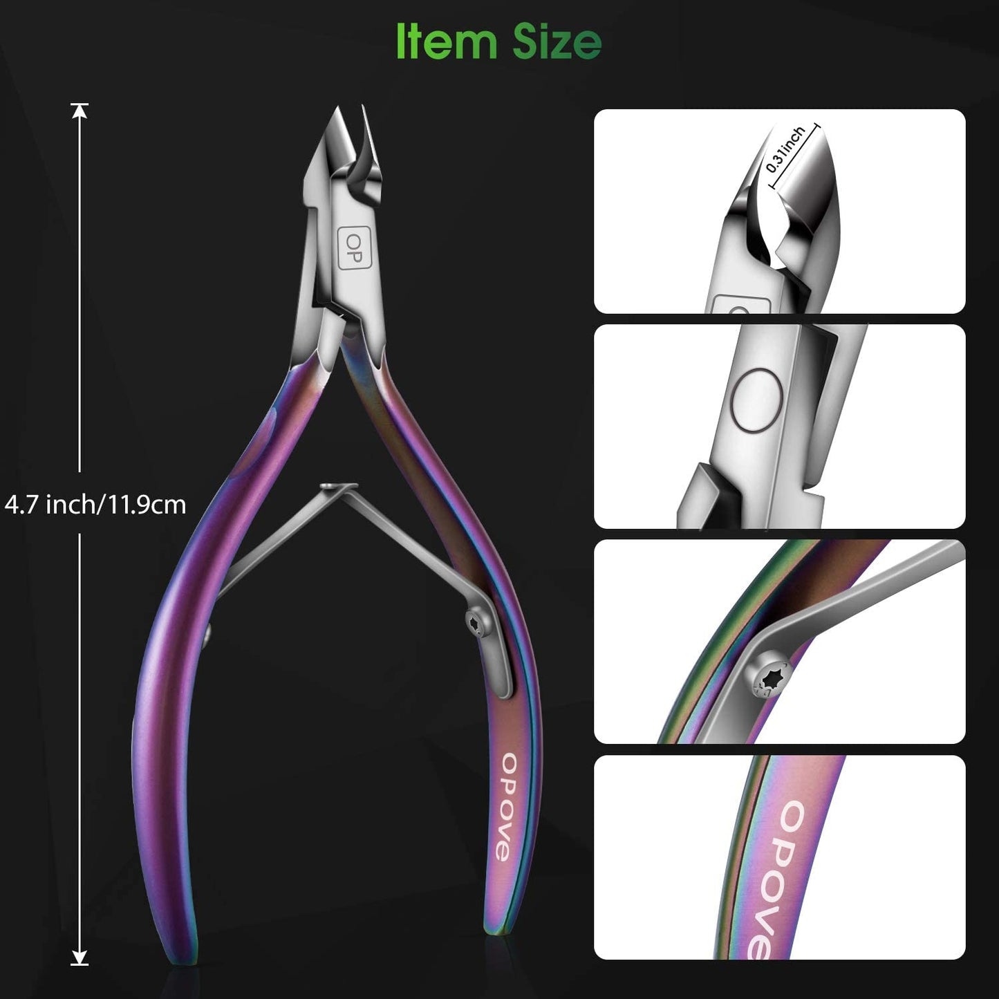 Cuticle Trimmer Cuticle Nippers Clippers Stainless Steel Hangnail Remover Extremely Sharp Cutter Pedicure Manicure Tool, opove X7 Rainbow Gradient Beauty & Personal Care opove