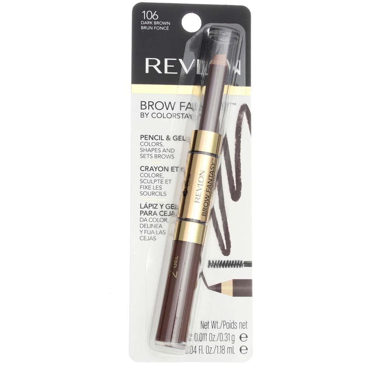 Revlon/Colorstay Brow Fantasy Gel Pencil (Dark Brown) 0.04 Oz (1.18 Ml) Beauty & Personal Care REVLON