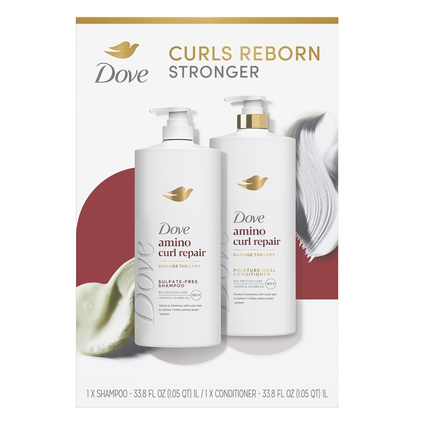 Dove Amino Curls Shampoo and Conditioner, 33.8 Fluid Ounce (Pack of 2) Beauty & Personal Care Dove
