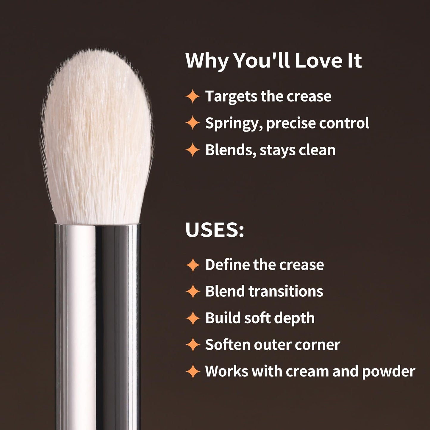 Albeaut Tapered Eye Shadow Brush, Medium Powder Eyeshadow Blending Brush for Crease, Fluffy Eye Makeup Tool for Women and Girls (195 Pro Blender) Beauty & Personal Care ALBEAUT