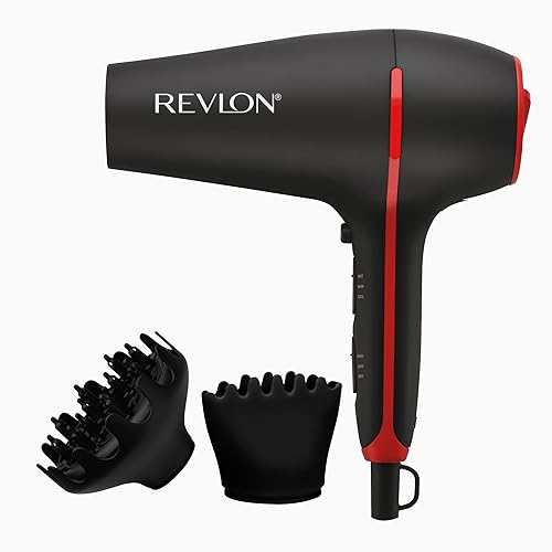 REVLON SmoothStay Coconut Oil Infused Hair Dryer with Diffuser & Concentrator - Ionic Ceramic Blow Dryer for Frizz Control, Shine, Smoothness Beauty & Personal Care REVLON