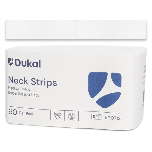 Dukal Barber Neck Strips - Ultimate Comfort, White, Disposable, 60 Count - Stretchable, Hygienic, Professional Neck Paper for Salons & Barbers, Single Beauty and Personal Care Dukal