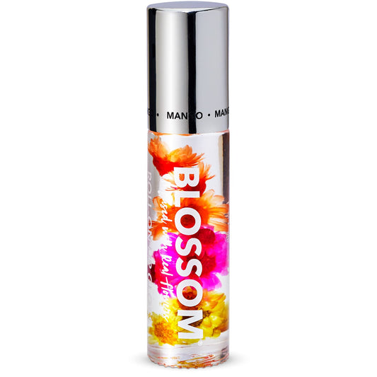 Blossom Roll on Lip Gloss, Scented Clear High Shine Moisturizing Lip Oil, Non Sticky, Infused with Real Flowers, Made in USA, 0.2oz, Mango Beauty & Personal Care Blossom