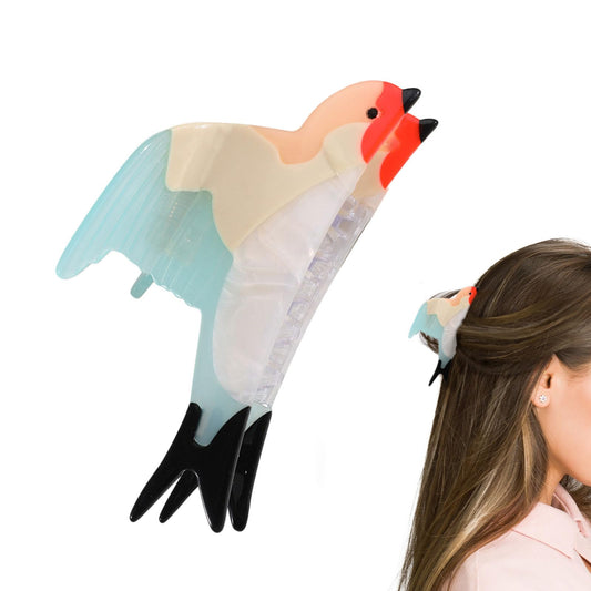 Funky Bird Shaped Cellulose Acetate Claw Clips for Girls - Durable and Stylish for Chic Updos, Romantic Hairstyles, Daily Wear