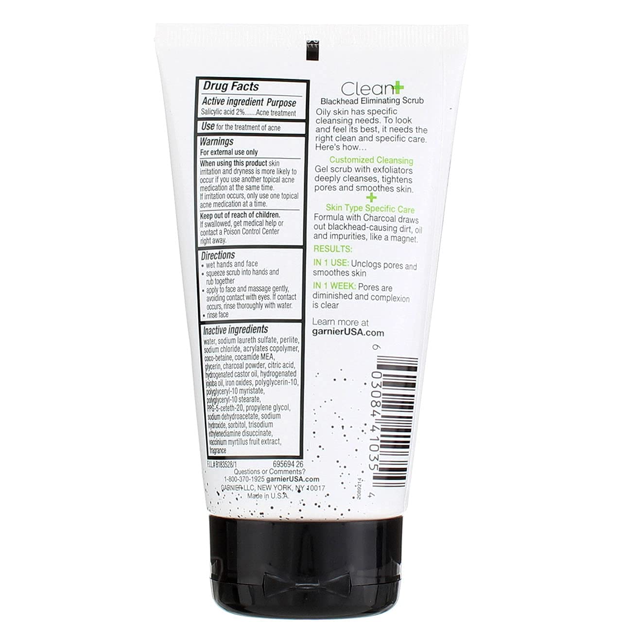 Garnier Clean Scrub Blackhead Eliminating 5 Ounce (145ml) (3 Pack) Beauty & Personal Care Garnier