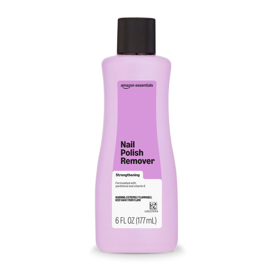 Amazon Essentials Nail Polish Remover, Strengthening, Acetone-Based Formula, Formulated with Panthenol and Vitamin E, 6 Fl Oz Beauty and Personal Care Amazon Essentials Default Title