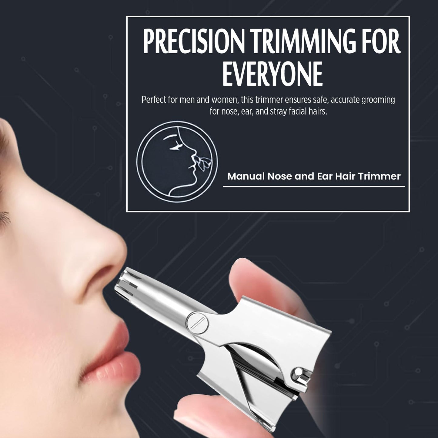 Infinity Choices Nose Hair Trimmer for Men and Women - Stainless Steel Manual Nose and Ear Hair Trimmer - Nose Clippers, 360° Rotating Hair Trimmers Beauty and Personal Care Infinity Choices