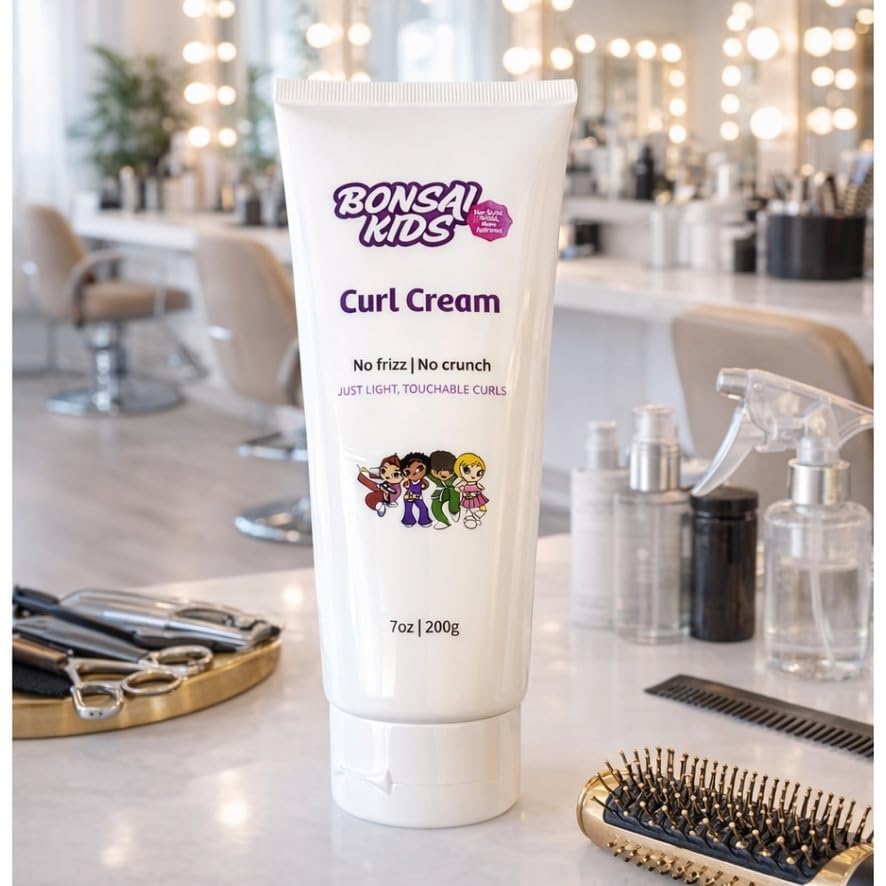 Bonsai Kids Curl Cream for Kids & Toddlers - Moisturizing Leave-In Curl Defining Cream for Curly, Coily & Wavy Hair, Frizz Control, Soft Hold Beauty & Personal Care Bonsai Kids Hair Care