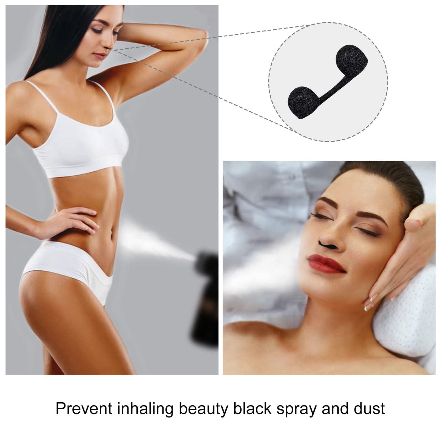 100 Pieces Nose Plugs Disposable, Nose Filters for Sunless Airbrush Spray Tanning, Nose Plug for Allergies and Dust, Spray Tan Nose Filter Sponge Beauty & Personal Care ELERA