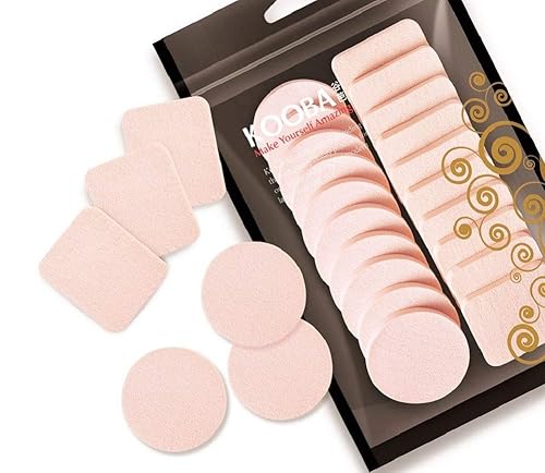 OWLFAVO 20pcs Makeup Powder Sponges Round and Square Latex Free Disposable Beauty Blender Foam Cosmetic Applicator Facial Puffs for Flawless Beauty & Personal Care Nuonove
