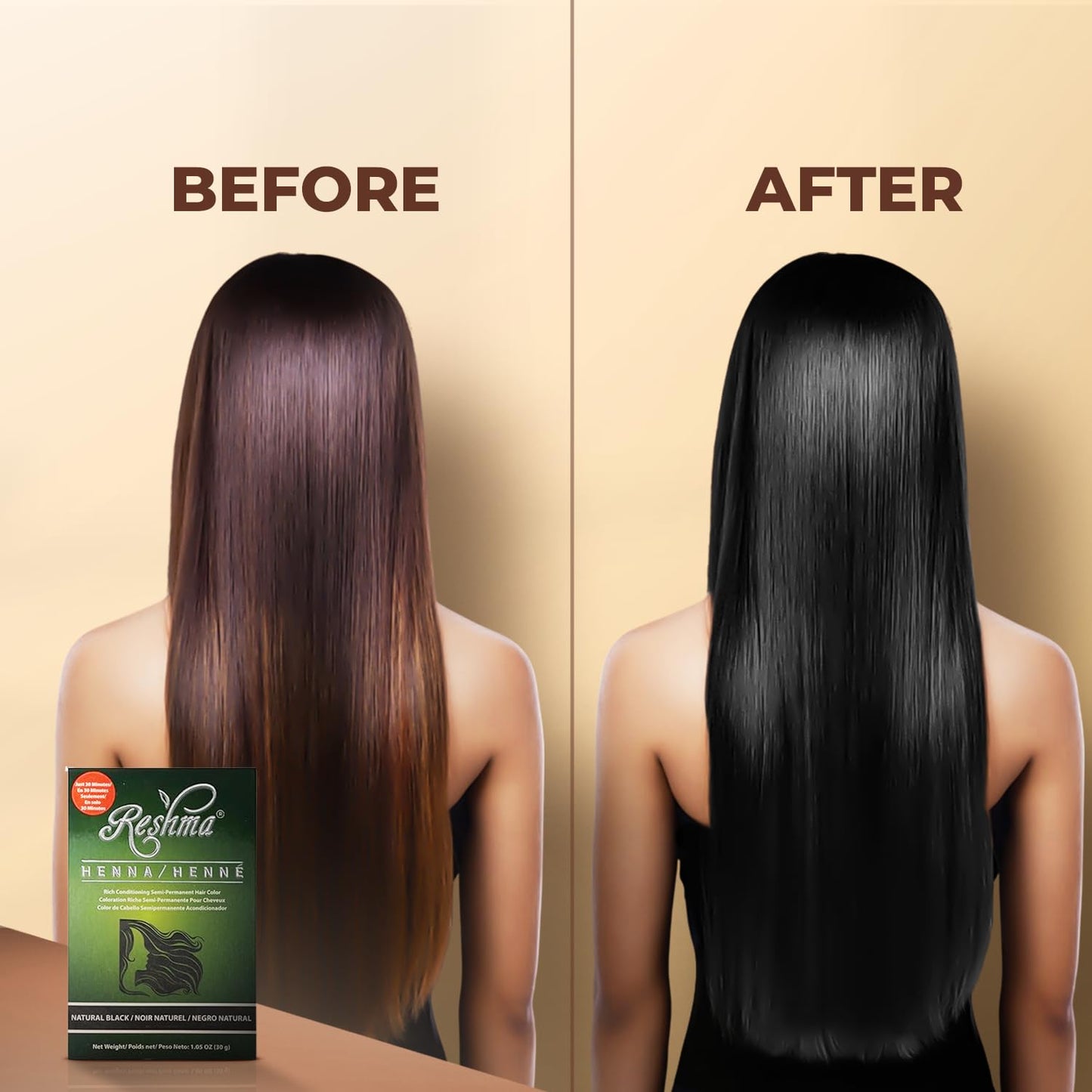 Reshma Beauty 30 Minute Henna Hair Color Infused with Plant-Based Lawsonia Inermis 100% Gray Coverage for Soft, Shiny Hair, Hair Dye-1.05 oz Pack of 1 Beauty & Personal Care Reshma Beauty