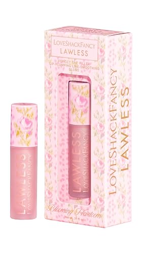 Lawless Women's x LoveShackFancy Forget The Filler Lip Plumping Gloss, Blooming Heirloom, Pink, 0.11 Ounce Beauty & Personal Care Lawless