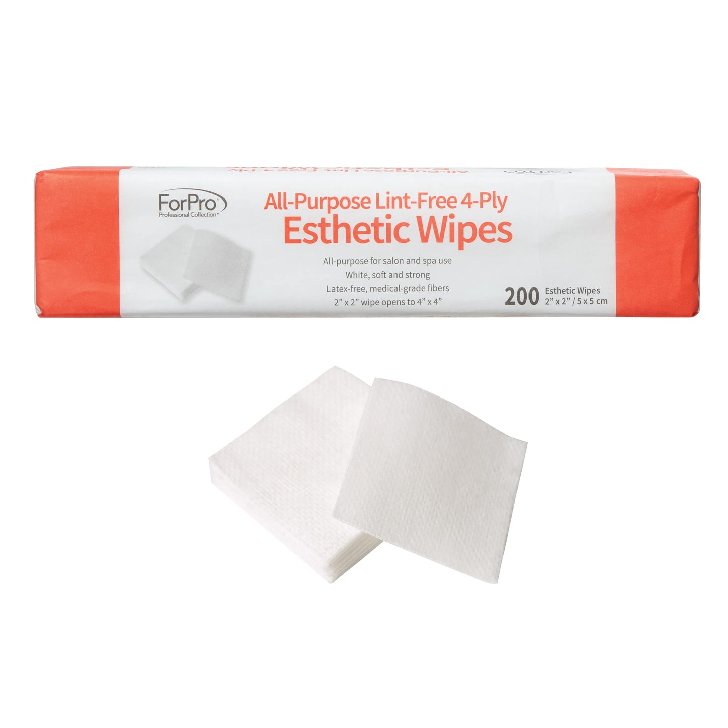 ForPro Professional Collection All-Purpose Lint-Free 4-Ply Esthetic Wipes, for Salon and Spa Use, Soft, Strong and Durable, Latex-Free, 2" x 2" Beauty and Personal Care ForPro Professional Collection