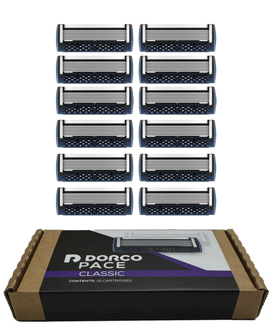 DORCO Pace Classic - Seven Blade Razor System with Pivoting Head and Premium Handle- 12 Pack Refill (No Handle) Beauty and Personal Care DORCO