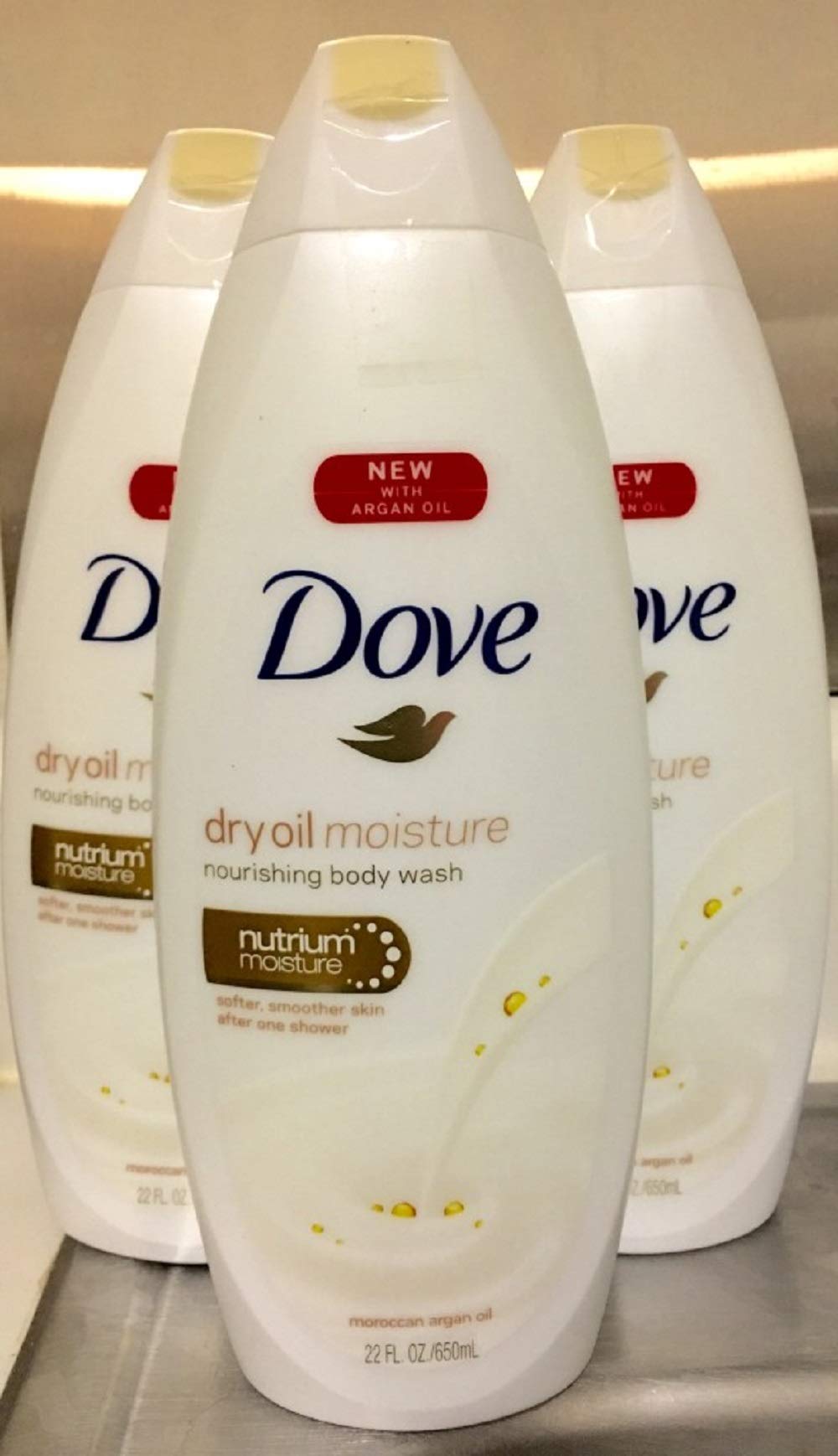 Dove Body Wash 22 Ounce Dry Oil Moisture (650ml) (3 Pack) Beauty & Personal Care Dove
