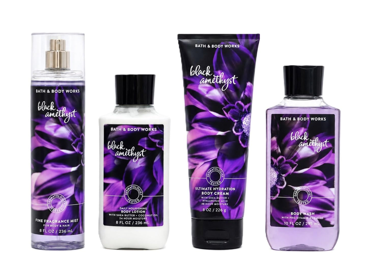 Bath & Body Works Black Amethyst 4 Piece Body Care Set - Mist, Body Cream, Lotion, and Body Wash Beauty and Personal Care Bath & Body Works