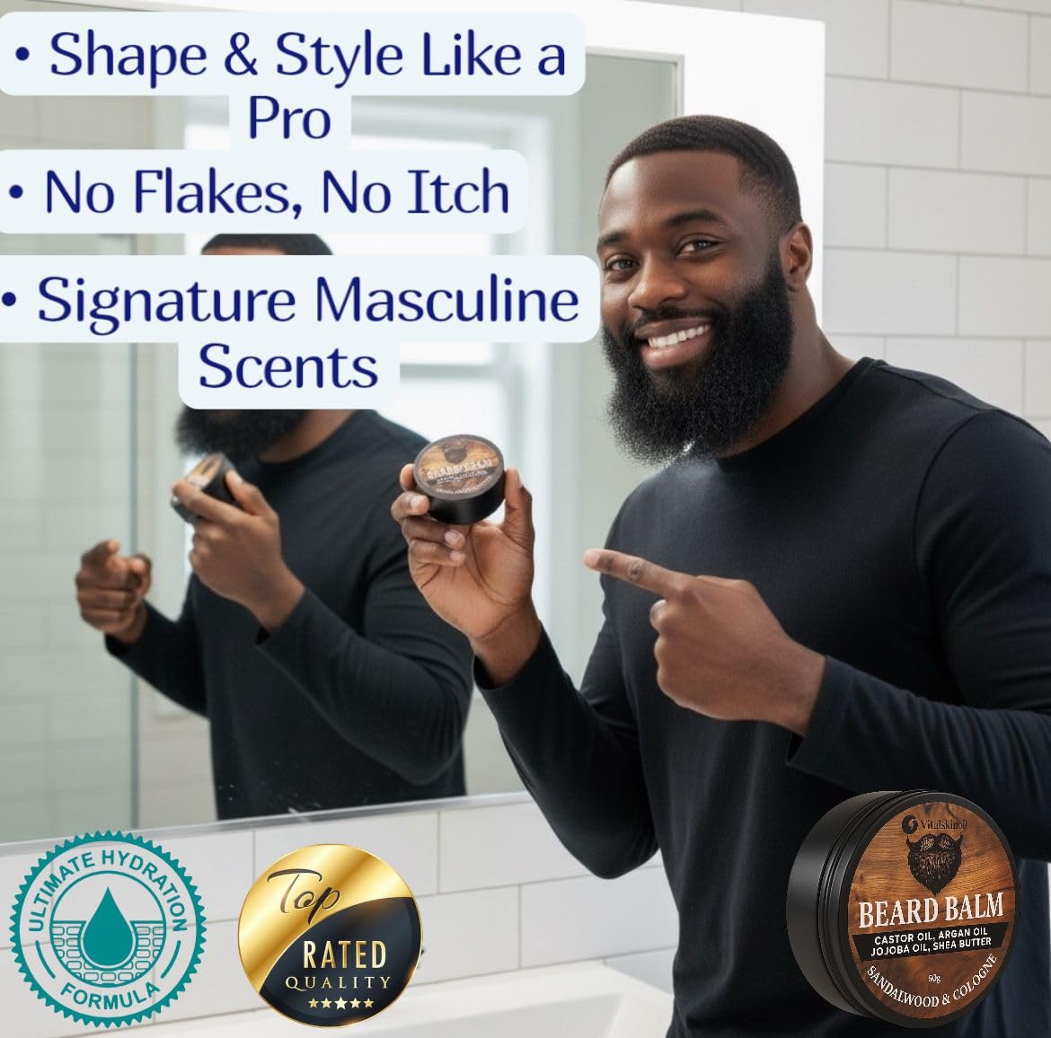 Beard Balm for Men, Cologne Beard Butter for men Beauty and Personal Care VITALSKINOIL