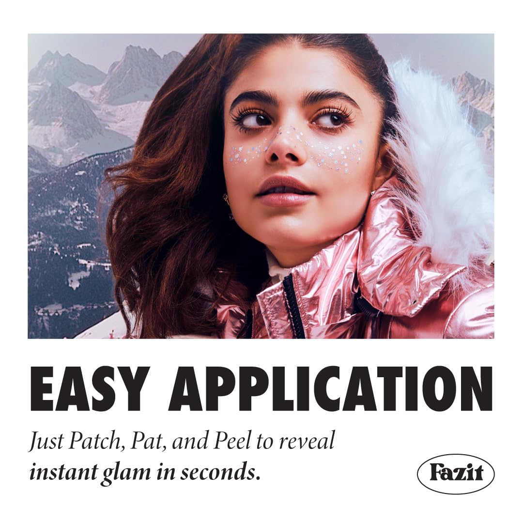 Fazit Makeup Patches - Snowflake Speckles - Glow Up Make-Up Patches - Cute Glitter Makeup Accessories for Women - Cosmetic Glitter for Face Beauty & Personal Care Fazit
