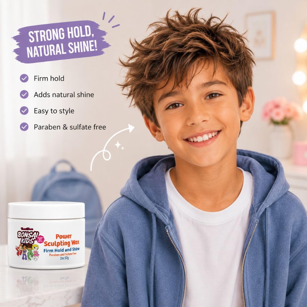 Sculpting Wax for Kids & Toddlers - 2oz | Adds Hold, Texture, Separation for Effortless Hairstyling Beauty & Personal Care Bonsai Kids Hair Care