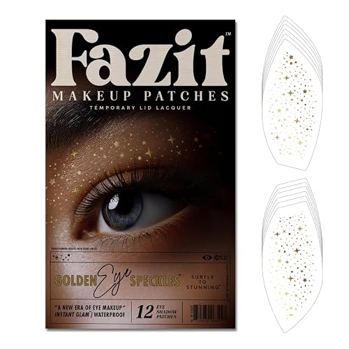Fazit Makeup Patches - Golden Eye Speckles - Glow Up Make-Up Patches - Cute Glitter Makeup Accessories For Women - Cosmetic Glitter For Face Beauty & Personal Care Fazit