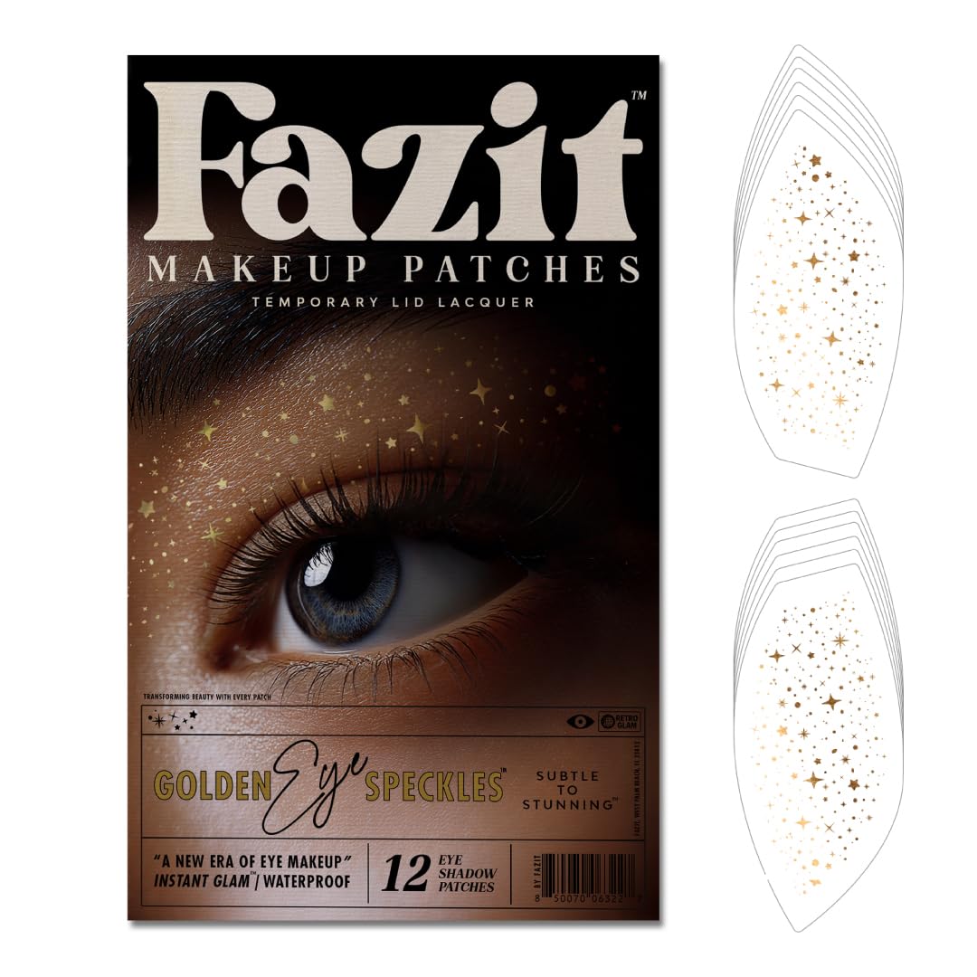Fazit Makeup Patches - Golden Eye Speckles - Glow Up Make-Up Patches - Cute Glitter Makeup Accessories For Women - Cosmetic Glitter For Face Beauty & Personal Care Fazit