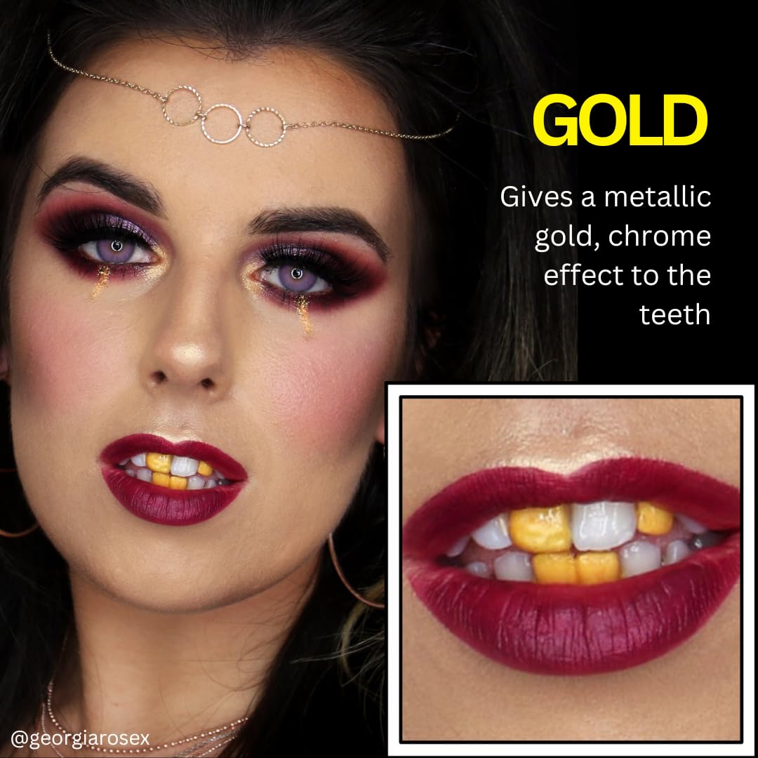 Mehron Makeup Tooth FX Gold | Temporary Tooth Paint | Perfect for Creating Gold Teeth SFX & Pirate Teeth Makeup for Halloween, Costume, Cosplay Beauty & Personal Care Mehron