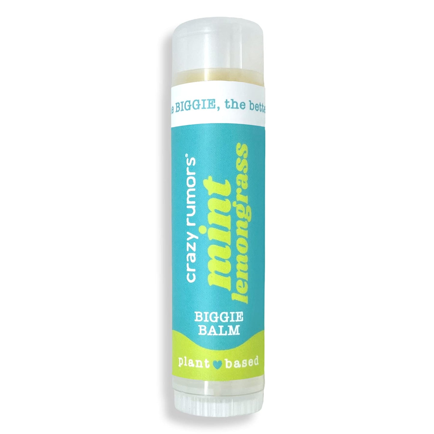 Crazy Rumors Biggie Mint Lemongrass Flavored All Natural, Plant Based Lip Balm to Moisturize and Nourish your Lips - Mint Lemongrass tube 0.6 oz (4x Beauty and Personal Care Crazy Rumors