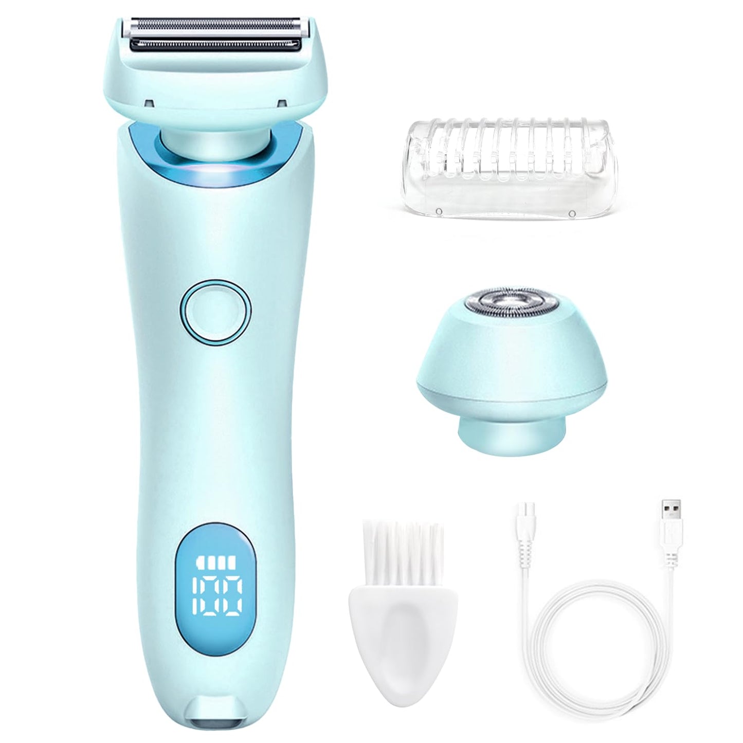Razor for Women,Shaver Glide Razor, 3.0 Electric Beauty Trimmer?Rechargeable, Portable and Free Exfoliating Glove (Blue) Beauty and Personal Care WEERSHUN